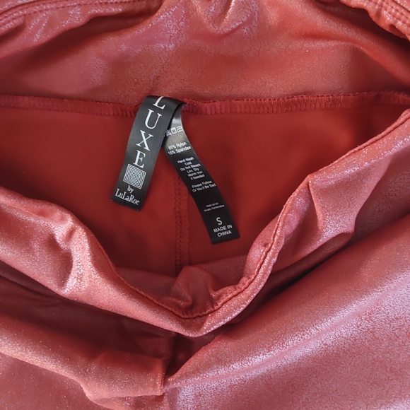 Red Faux Leather Leggings - Picture 4 of 5